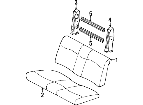 1997 Toyota Paseo Rear Seat Components Diagram 1 - Thumbnail