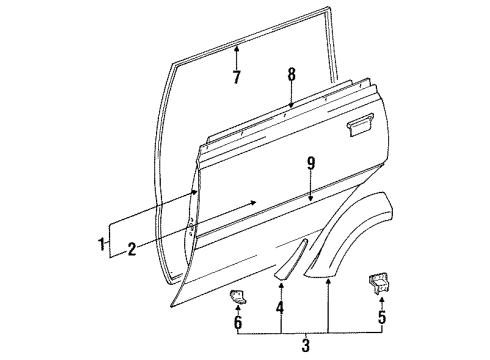 1992 Toyota Land Cruiser Rear Door Diagram