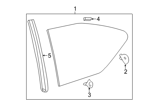 2013 Scion tC Quarter Panel - Glass & Hardware Diagram