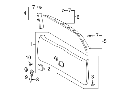 2004 Toyota Sienna Interior Trim - Lift Gate Diagram