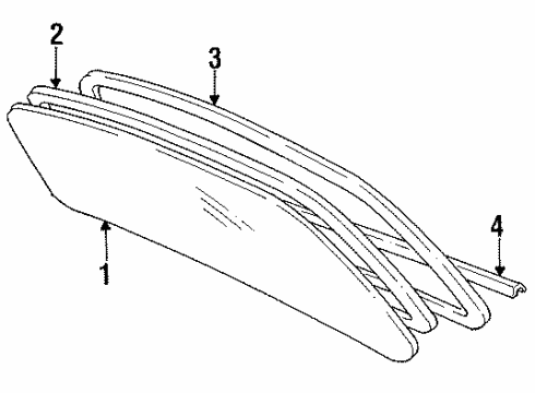 1993 Toyota Camry Back Glass, Reveal Moldings Diagram