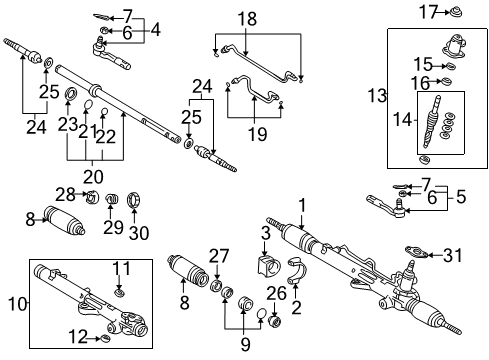 2005 Toyota Sequoia Steering Column & Wheel, Steering Gear & Linkage Diagram