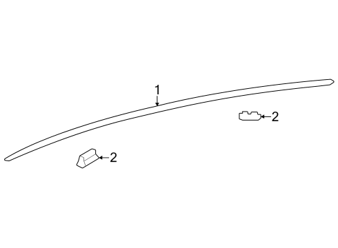 2023 Toyota Prius AWD-e Exterior Trim - Roof Diagram 1 - Thumbnail