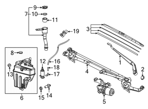 Filter, Windshield Washer Jar Diagram for 85312-60050