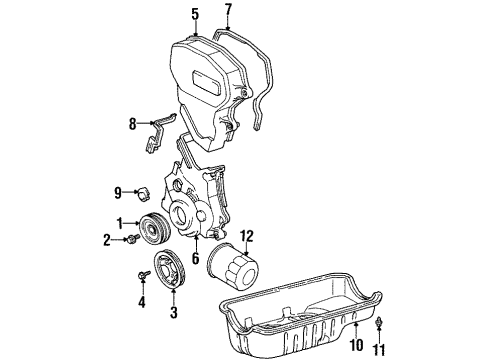 1996 Toyota Paseo Engine Parts, Mounts, Cylinder Head & Valves, Camshaft & Timing, Oil Pan, Oil Pump, Crankshaft & Bearings, Pistons, Rings & Bearings Diagram