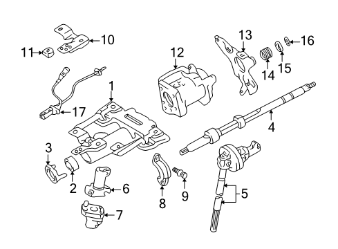 2001 Toyota Tundra Steering Column, Steering Wheel & Trim Diagram 2 - Thumbnail