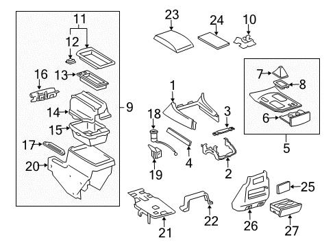 Panel, Console Rear End Diagram for 58923-60030