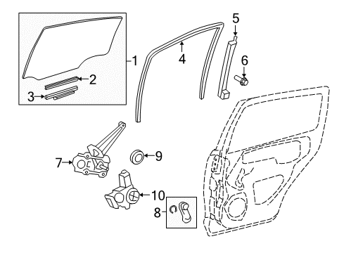 2012 Toyota Yaris Rear Door Diagram