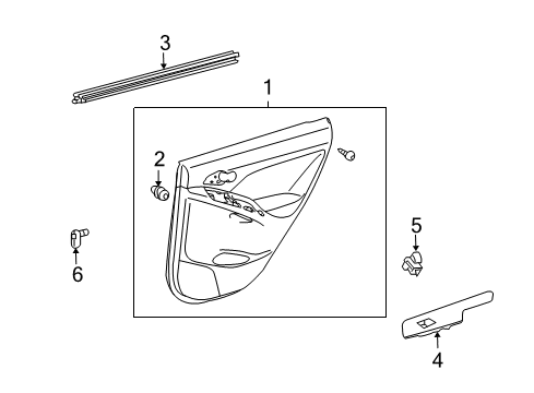 2012 Toyota Matrix Interior Trim - Rear Door Diagram