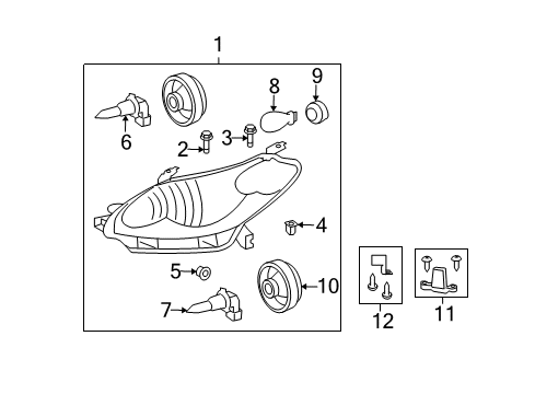 2012 Toyota Matrix Bulbs Diagram