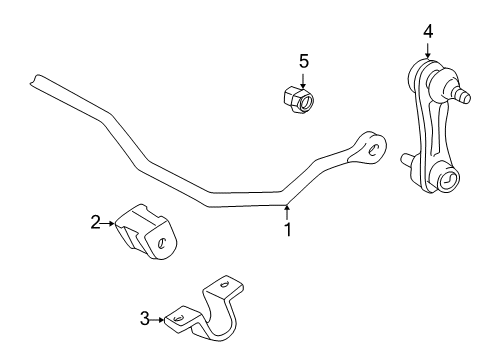 1998 Toyota Corolla Rear Suspension Components, Stabilizer Bar Diagram