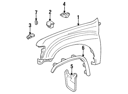 1994 Toyota T100 Fender & Components Diagram