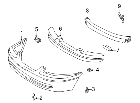 2001 Toyota Camry Front Bumper Diagram