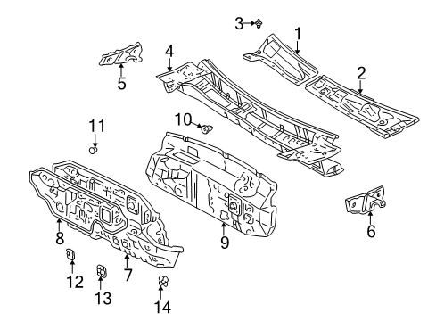 1997 Toyota Camry Cowl Diagram