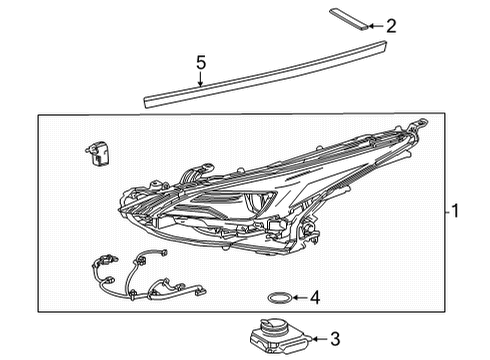 2022 Toyota Mirai Headlamp Components Diagram
