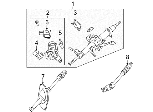 2017 Toyota Sequoia Steering Column & Wheel, Steering Gear & Linkage Diagram