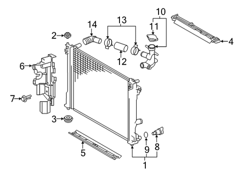2022 Toyota RAV4 Prime Radiator & Components Diagram 1 - Thumbnail