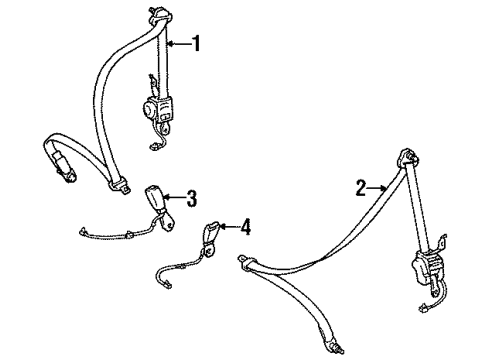 1995 Toyota Supra Buckle, Front Diagram for 73230-14490-C0