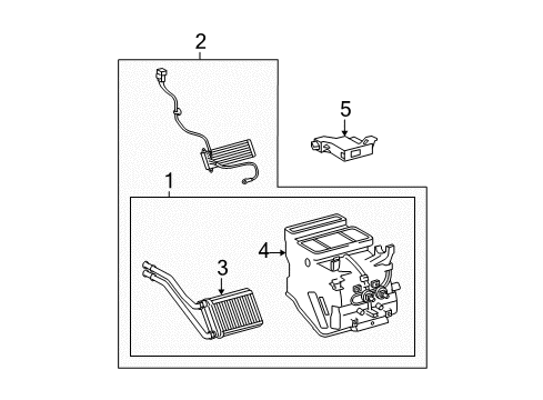 2012 Toyota Yaris A/C Evaporator & Heater Components Diagram