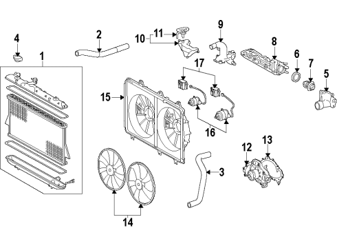 2010 Toyota Highlander Upper Hose Diagram for 16571-20110