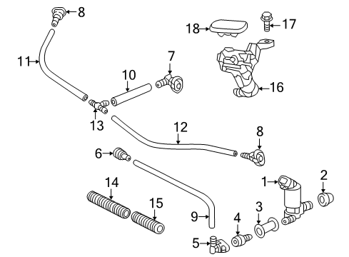 2017 Toyota Land Cruiser Washer Components Diagram