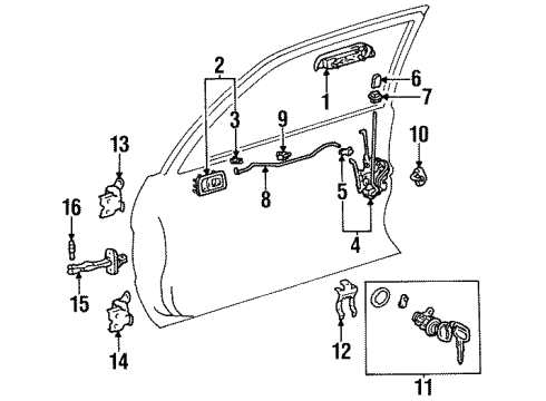 1998 Toyota Tercel Front Door Diagram