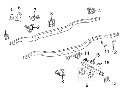 Reinforcement, Side Rail, Front Driver Side Diagram for 51161-60030
