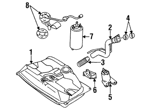 1991 Toyota Corolla EGR Valve Diagram for 25620-16180