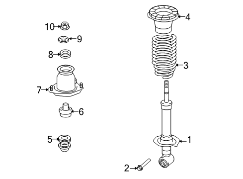 2012 Toyota Matrix Struts & Components - Rear Diagram