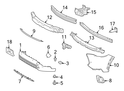 2022 Toyota Corolla Cross Bumper & Components - Front Diagram