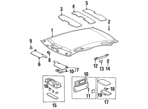 1999 Toyota Avalon Interior Trim - Roof Diagram