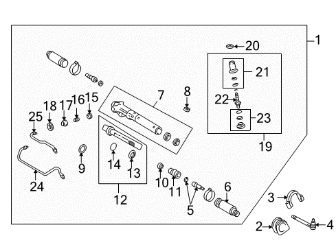 2002 Toyota 4Runner Steering Column & Wheel, Steering Gear & Linkage Diagram 5 - Thumbnail
