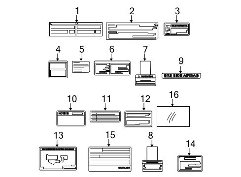 2007 Toyota Corolla Information Labels Diagram