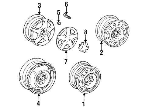 1998 Toyota Celica Wheels, Covers & Trim Diagram