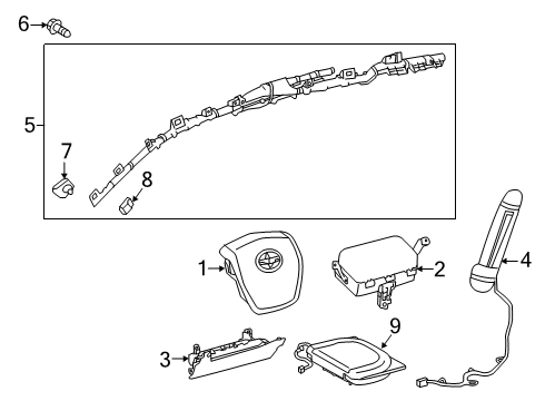2022 Toyota Corolla Air Bag Components Diagram