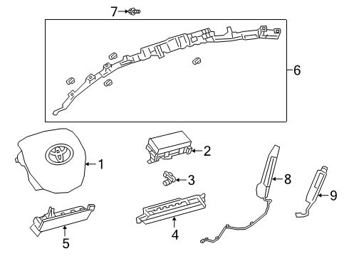 2020 Toyota Avalon Air Bag Components Diagram