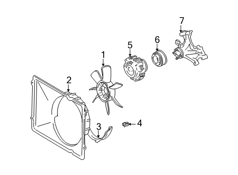 2005 Toyota Sequoia Cooling System, Radiator, Water Pump, Cooling Fan Diagram