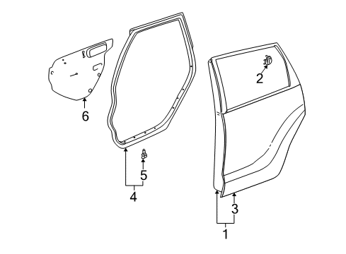 2004 Toyota Matrix Rear Door Diagram