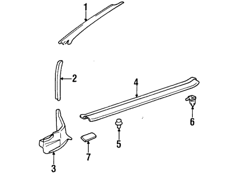 1998 Toyota Celica Interior Trim - Pillars, Rocker & Floor Diagram