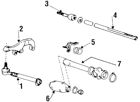 1987 Toyota Van P/S Pump & Hoses, Steering Gear & Linkage Diagram
