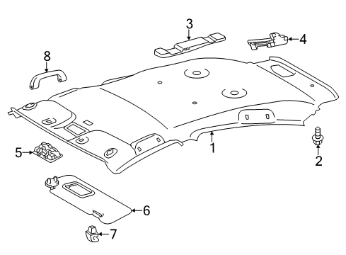 2019 Toyota Prius C Interior Trim - Roof Diagram 2 - Thumbnail