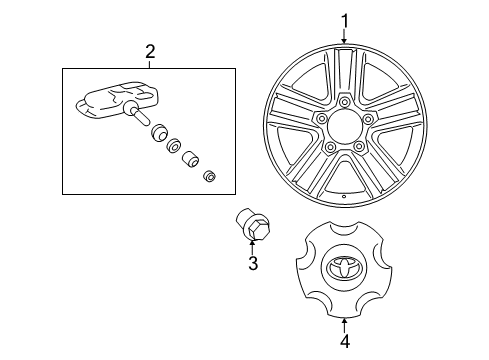 2017 Toyota Land Cruiser Wheels, Covers & Trim Diagram