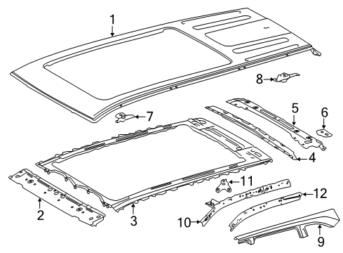 2019 Toyota Highlander Roof & Components Diagram 2 - Thumbnail
