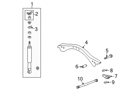 Retainer, Shock Absorber Cushion Diagram for 48597-60021