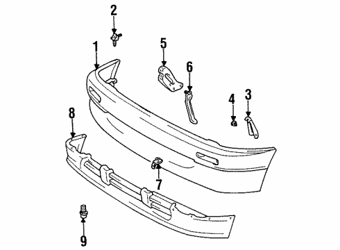 1994 Toyota T100 Front Bumper Diagram