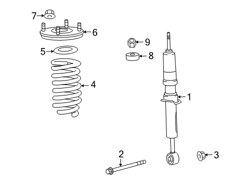 2009 Toyota Land Cruiser Struts & Components - Front Diagram