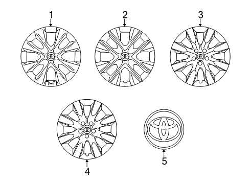 2014 Toyota Corolla Wheel Cover Diagram for 42602-02350