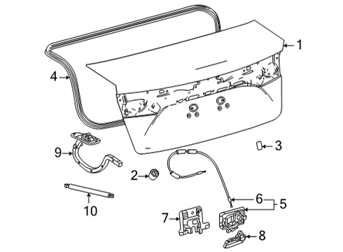 2018 Toyota Mirai Trunk Lid & Components Diagram