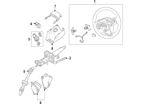 2020 Toyota Camry Steering Column & Wheel, Steering Gear & Linkage Diagram 1 - Thumbnail