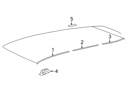 2015 Toyota Highlander Exterior Trim - Roof Diagram 1 - Thumbnail